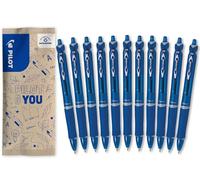 PILOT - 10+1 OMAGGIO Acroball - Penna a Sfera Retrattile - Blu | Inchiostro Ultra Morbido - Scrittura Fluida e Confortevole - Blu - Punta Media (1,0mm)