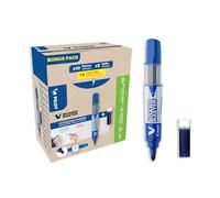 PILOT - 10 V-Board Master + 10 Ricariche - Pennarello Lavagna - Blu | Cancellabile a Secco - Inchiostro Liquido, Colori Intensi - Blu - Punta Media