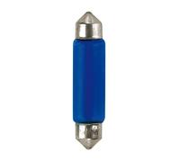 12V Blue Dyed Glass, Lampada siluro - 11x44 mm - 15W - SV8,5-8 - 2 pz - Scatola