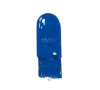 12V Blue Dyed Glass, Lampada zoccolo vetro (W5W) 5W W2,1x9,5d 2 pz Scatola tinto