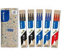 PILOT - 15 Ricariche FriXion Ball - Cancellabile - Nero, Blu, Rosso | Inchiostro Gel Cancellabile - Compatibili FriXion Ball e Ball Clicker - 2 Blu, 2 Nero, 1 Rosso - Punta Media (0,7mm)