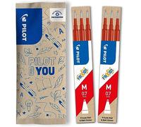 PILOT - 2 Set di 3 Ricariche FriXion - Ricariche per Penne Cancellabili - Compatibili con FriXion Ball e FriXion Ball Clicker - Rosso - Punta Media (6 Ricariche)