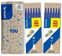 PILOT - 2 Set di 6 Ricariche FriXion - Ricariche per Penne Cancellabili - Compatibili con FriXion Ball e FriXion Ball Clicker - Blu - Punta Media (12 Ricariche)