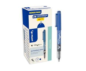 PILOT - 20 V-Sign Pen - Pennarello da Scrittura - Blu | Inchiostro Liquido - Tratto Fluido e Preciso - Asciugatura Immediata - Blu - Punta Media