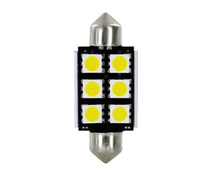 Pilot 24/30V Hyper-Led 18 6 SMD x 3 chips 15x39 mm SV8,5-8 2 pz Bianco dp. pol.