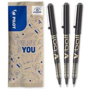 PILOT - 3 V-Ball 07 - Penna Roller Inchiostro Liquido - Nero - Punta Media | Scrittura Fluida, Precisa - Asciugatura Rapida - Nero - Punta Conica Media (0,7mm)