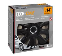 Set Kit 4 copricerchi 14'' in ABS vernice doppio strato Stratos RC Black