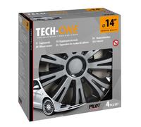 Set Kit 4 copricerchi 14'' in ABS verniciatura doppio strato Avera black