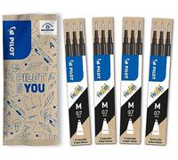 Pilot FriXion, 4 set da 3 Ricariche per penna cancellabile Frixion Ball e Frixion Ball Clicker, Colore Nero, Punta Media