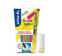 Pilot 4136S6 - Evidenziatore FriXion Light, 6 pezzi, colore: Rosa/Giallo/Verde/Blu/Viola/Arancione con gomma per cancellare