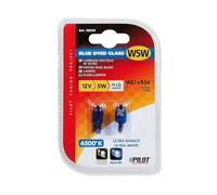 Pilot 58359 W2.1x9.5d Tinto Bicchiere Cuneo Base Lampada per un di Più Intenso Leggero, D/Blister, 12V, 5W, Blu, Confezioni da 2