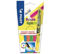 PILOT - 6 FriXion Light - Evidenziatore Cancellabile - Multicolore | Inchiostro Termosensibile - Appunti Puliti, Senza Cancellature - Giallo, Rosa, Verde, Blu, Arancio, Viola - Punta Smussata