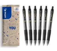 PILOT - 6 G2 Plus - Penna Roller Gel Retrattile e Ricaricabile - Nero | Roller Gel Retrattile - Tratto Fluido e Preciso - Eccellente Comfort di Scrittura - Nero - Punta Media (0,7mm)