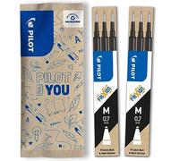 PILOT - 6 Ricariche FriXion Ball - Cancellabile - Nero - Punta Media | Inchiostro Gel Cancellabile - Compatibili FriXion Ball e Ball Clicker - Nero - Punta Media (0,7mm)