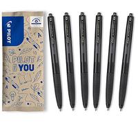 PILOT - 6 Super Grip G - Penna a Sfera Retrattile e Ricaricabile - Nero | Retrattile - Impugnatura Ergonomica - Inchiostro Ultra Morbido - Nero - Punta Media
