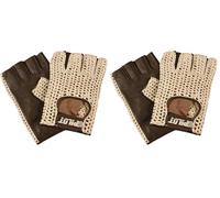 PILOT 71415 1, Guanti Guida Mezze Dita - M - Marrone (Confezione da 2)