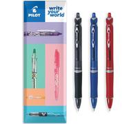 PILOT Acroball - Confezione da 3 penne a sfera retraibili - Gamma Begreen 79% riciclato - Punta media da 1,0 mm - Ideale per scrittura, scuola, casa, revisione, ufficio (misto)