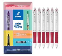 Pilot Acroball - Penna a sfera retrattile, gamma Begreen, 79% riciclata, confezione da 6, pennino medio da 1,0 mm, ideale per scrittura, scuola, casa, revisione, ufficio, colore: rosso