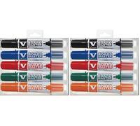PILOT, Astuccio Da 5 Pennarelli Per Lavagna Bianca V-Board Master, Marker In Plastica Riciclata Begreen, Nero, Blu, Rosso, Verde, Arancione, Pennarello Per Lavagna Bianca Punta Fine Da 4,5 mm