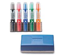 Pilot, Astuccio Da 5 Pennarelli Per Lavagna Bianca V-Board Master, Marker In Plastica Riciclata Begreen, Nero, Blu, Rosso, Verde, Arancione, Pennarello Per Lavagna Bianca Senza Macchie Da 4,5 mm