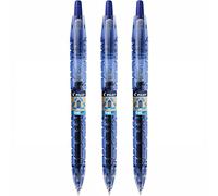 Pilot B2P - Confezione da 3 penne a sfera con inchiostro gel, tratto medio da 0,7 mm, 0,4 mm, pasta blu