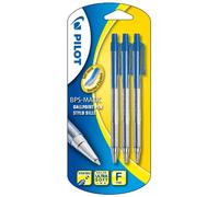 Pilot BPS Matic Blister di 3 penne a sfera punta fine blu