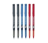 Pilot BX V5 Assortite Hi-Tecpoint Extra Fine Penna A Sfera 0.5mm Nib Tip Linea Di 0,3 Mm Larghezza (Confezione Da 6) 2 Blu'+2 Nero+2 Rosso