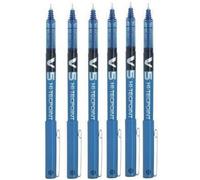 Pilot BX V5 Blue Hi-Tecpoint Extra Fine Rollerball Pen Punta da 0,5 mm Larghezza linea 0,3 mm (confezione da 6)