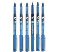 PILOT BX V5 Hi-Tecpoint - Penna a sfera, punta extra fine da 0,5 mm, tratto 0,3 mm, confezione da 6, colore: Blu