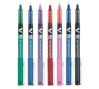 Pilot BX V5 - Penna roller ad alta tecnologia, colori assortiti con punta extra fine da 0,5 mm, larghezza tratto 0,3 mm (7 colori: nero, rosso, blu, verde, viola, rosa, celeste)