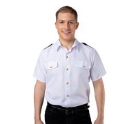 Pilot Camicia Uomo Linea Aerea Costume Bianca Marina Uniforme