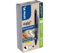 PILOT - Confezione da 10 FriXion Ball 07 Plus + 10 ricariche - penne cancellabili - Roller retrattile e ricaricabili - Realizzati in plastica riciclata - Blu - Punta media