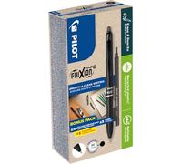 PILOT - Confezione da 10 FriXion Ball 07 Plus + 10 ricariche - penne cancellabili - Roller retrattile e ricaricabili - Realizzati in plastica riciclata - Nero - Punta media