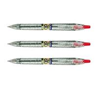 PILOT Confezione da 3 penne a sfera retrattile B2P Ecoball 10, colore: Rosso