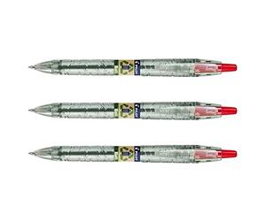 PILOT Confezione da 3 penne a sfera retrattile B2P Ecoball 10, colore: Rosso