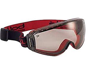 PILOT FIREFIGHTER - Montura co-inyectada en Polipropileno y TPR- cinta negra/roja retardante de llama - estanca - Ocular CSP en PC anti-vaho y anti-rayaduras PLATINUM