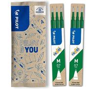 Pilot FriXion, 2 set da 3 Ricariche per penna cancellabile Frixion Ball e Frixion Ball Clicker, Colore Verde, Punta Media