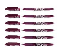 PILOT FRIXION BALL 07 - Lotto di 6 penne roller cancellabili a punta media, colore: Rosso bordeaux