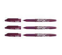 PILOT FRIXION BALL 07 - Set di 3 penne roller cancellabili a punta media, colore: Rosso bordeaux