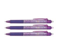 Pilot Frixion Ball Clicker - Set di 3 penne roller retrattile, 0,50 mm, colore: Viola