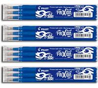 Pilot Frixion Ball - Penna roller con mina di ricambio, confezione da 4 pezzi, colore: Blu