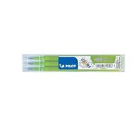 Pilot Frixion Ball - Set di 3 ricariche per roller, inchiostro gel termosensibile, punta media, colore: lime