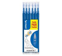 Pilot Frixion Ball BLS-FR7, Ricariche per penne a sfera FriXion Ball e FriXion Ball Clicker, punta media, blu, confezione da 6