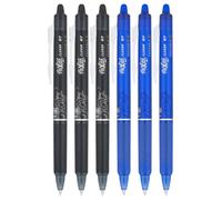 Pilot FriXion Clicker 0.7mm Erasable Gel Pens Fine Point (6-Pack Black/Blue)