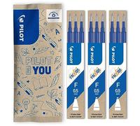 Pilot FriXion - Confezione da 3 Ricariche per Penna Cancellabile, Compatibile Con Ball e Clicker, Colore: Blu