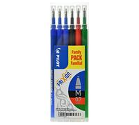 Pilot Frixion - Confezione da 6 ricariche Pilot per penna a sfera, punta da 0,7 mm, colori assortiti