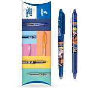 Pilot Frixion FR7 Naruto Shippuden Limited Edition - Penna a sfera cancellabile a calore/attrito, tratto medio, punta da 0,7 mm, confezione da 2 penne - FriXion Ball + Clicker (blu)
