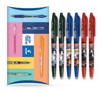 Pilot FriXion FR7 - Penna a sfera cancellabile a calore/attrito, edizione limitata, tratto medio, punta da 0,7 mm, nero, blu, rosso, confezione da 6 penne