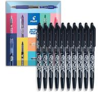 PILOT Frixion FR7 - Penna a sfera cancellabile a calore/attrito, pennino medio da 0,7 mm, inchiostro nero, in confezione regalo, confezione da 10