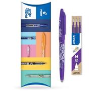 Pilot Frixion FR7 - Penna a sfera cancellabile a calore/attrito, tratto medio, punta da 0,7 mm, confezione da 1 penna + 3 ricariche (viola)